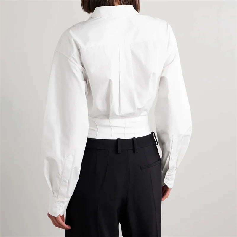 Elysian White Button-Up Bodysuit