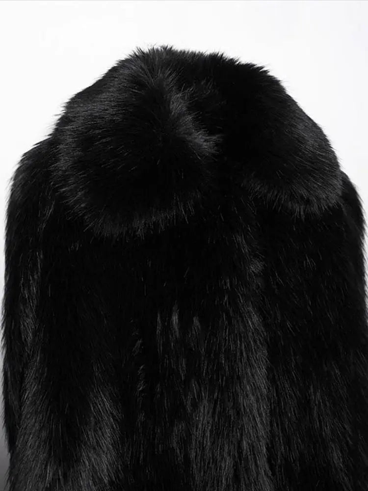 BLACK FAUX FUR COAT