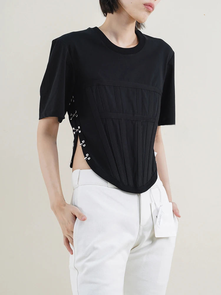 ASYMMETRICAL HEM SLIM T-SHIRT