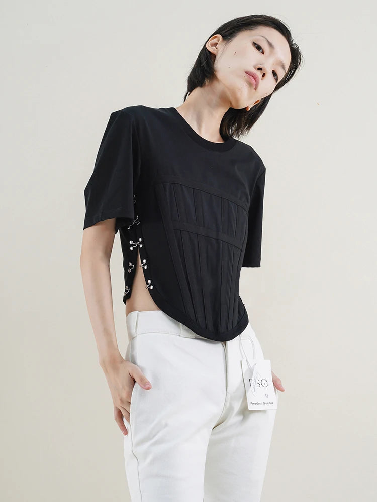 ASYMMETRICAL HEM SLIM T-SHIRT