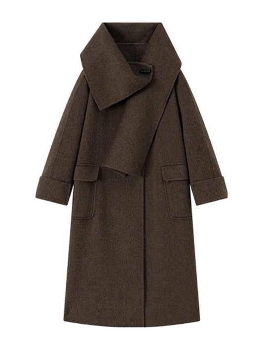 WOOL COAT WITH SCARF COLLAR