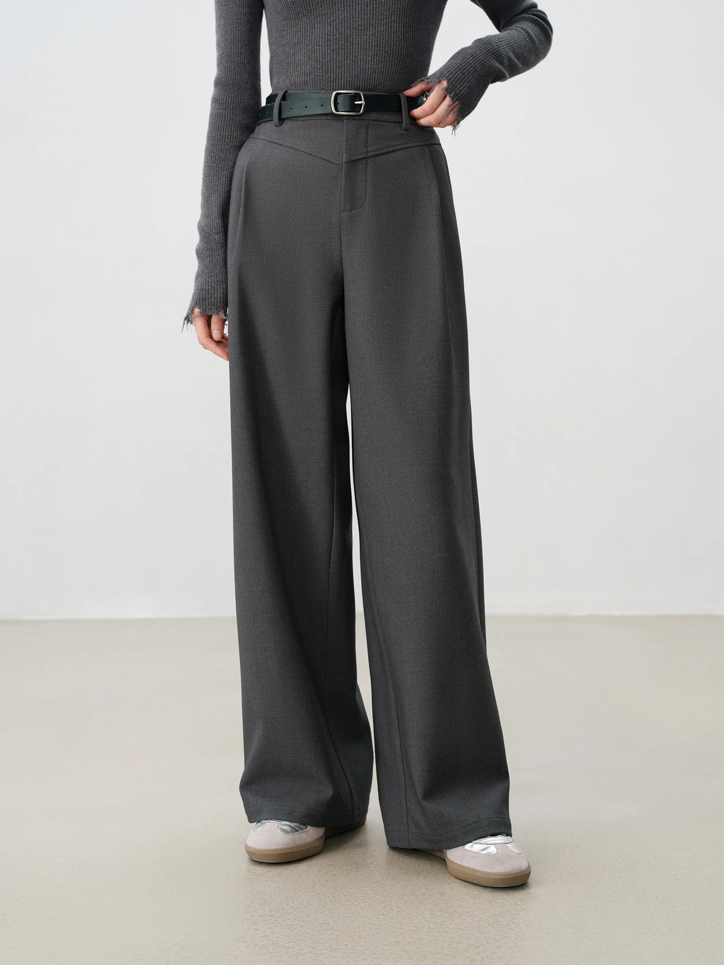 Full Length Black Straight Trousers