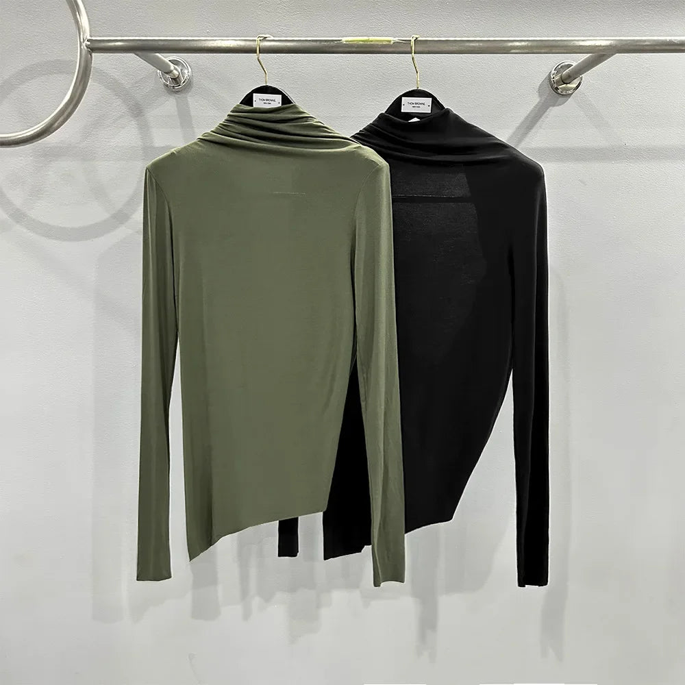 ASYMMETRICAL TURTLENECK SHIRT