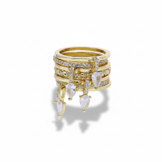 ALAYA Tear Droplet Rings with Shadow