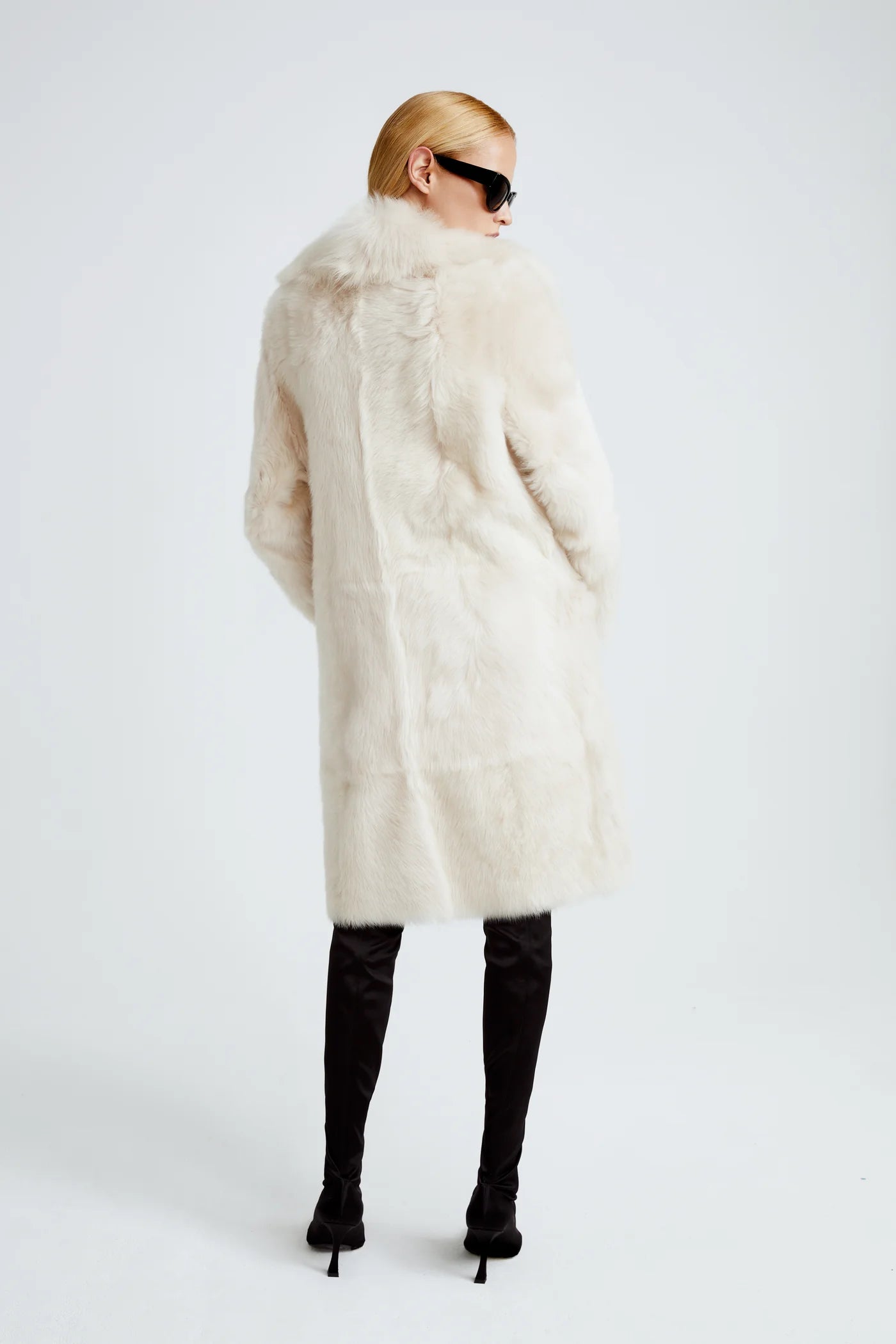 CREAM FAUX FUR COAT